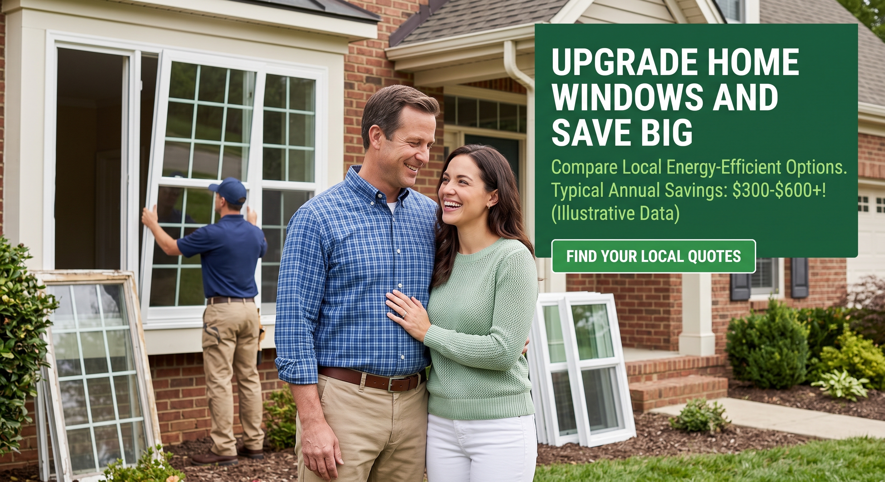 Suburban home with replacement windows